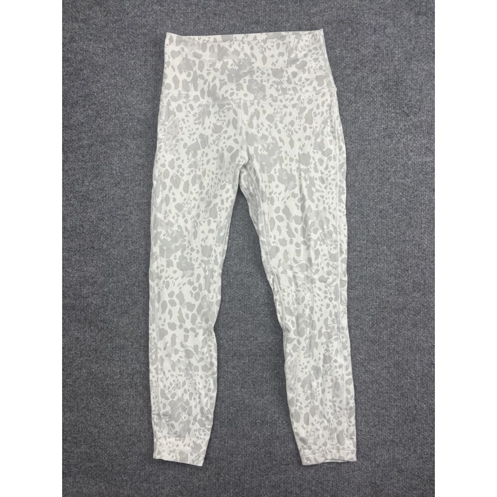 lululemon athletica Light Gray and White Printed Leggings